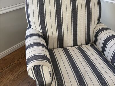 Blue And White Striped Armchair