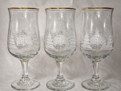 "Winter Wonderland" Frosted Glass Goblets