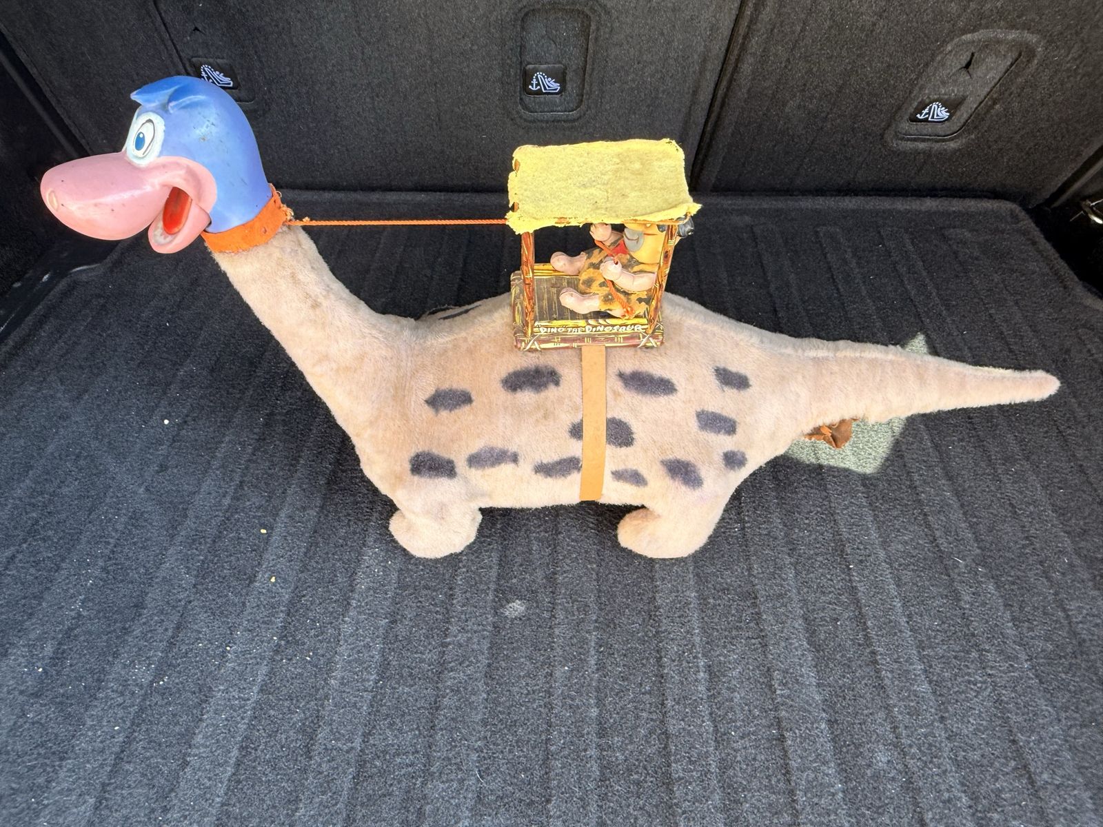 Marx 1962 Flintstones Dino And Fred Battery Operated Bump-And-Go Plush Toy