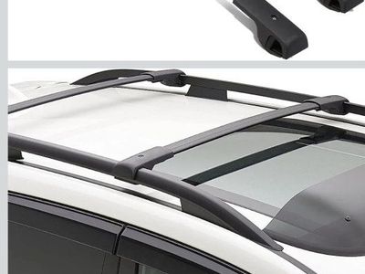 Black Car Roof Rack Cross Bars with Mounting Hardware, Adjustable, 2-Piece Set