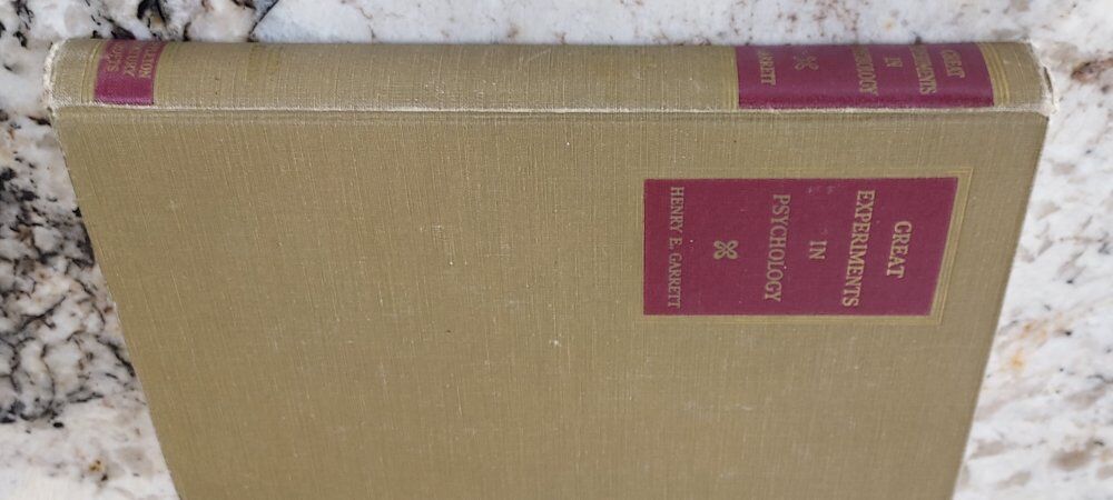 Great Experiments in Phsycology Book by Garrett