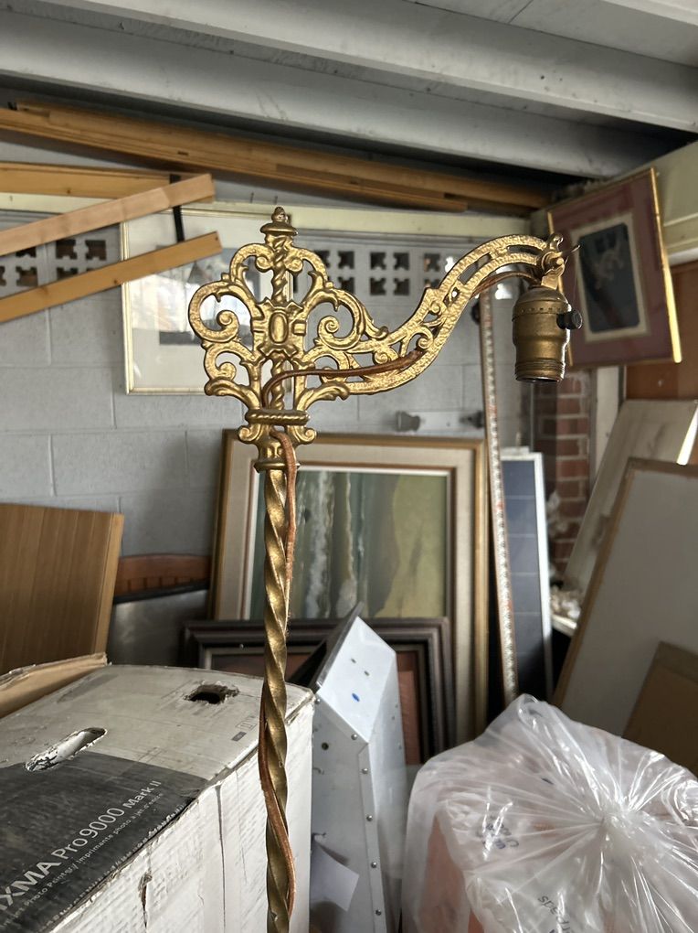 Antique Bridge Ornate Brass Floor lamp