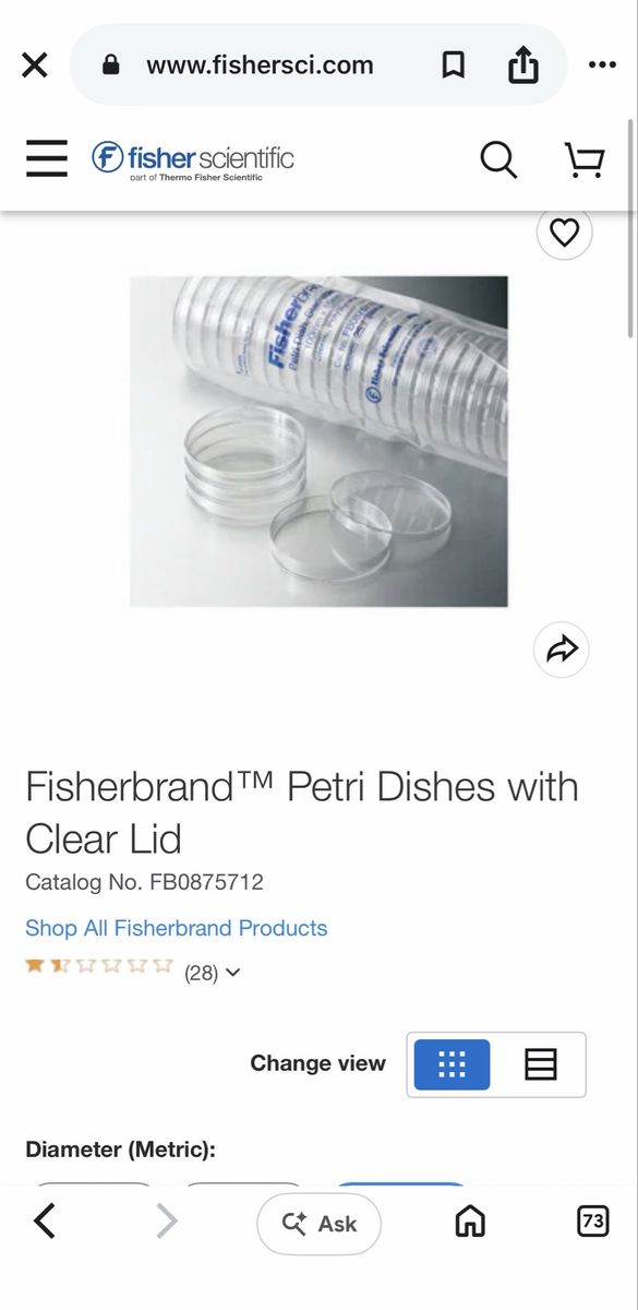 Fisherbrand FB0875712 Sterile Petri Dishes 100mm x 15mm Polystyrene Stackable with Lids – NEW IN BOX