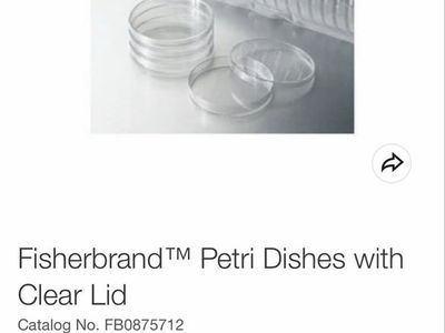 Fisherbrand FB0875712 Sterile Petri Dishes 100mm x 15mm Polystyrene Stackable with Lids – NEW IN BOX