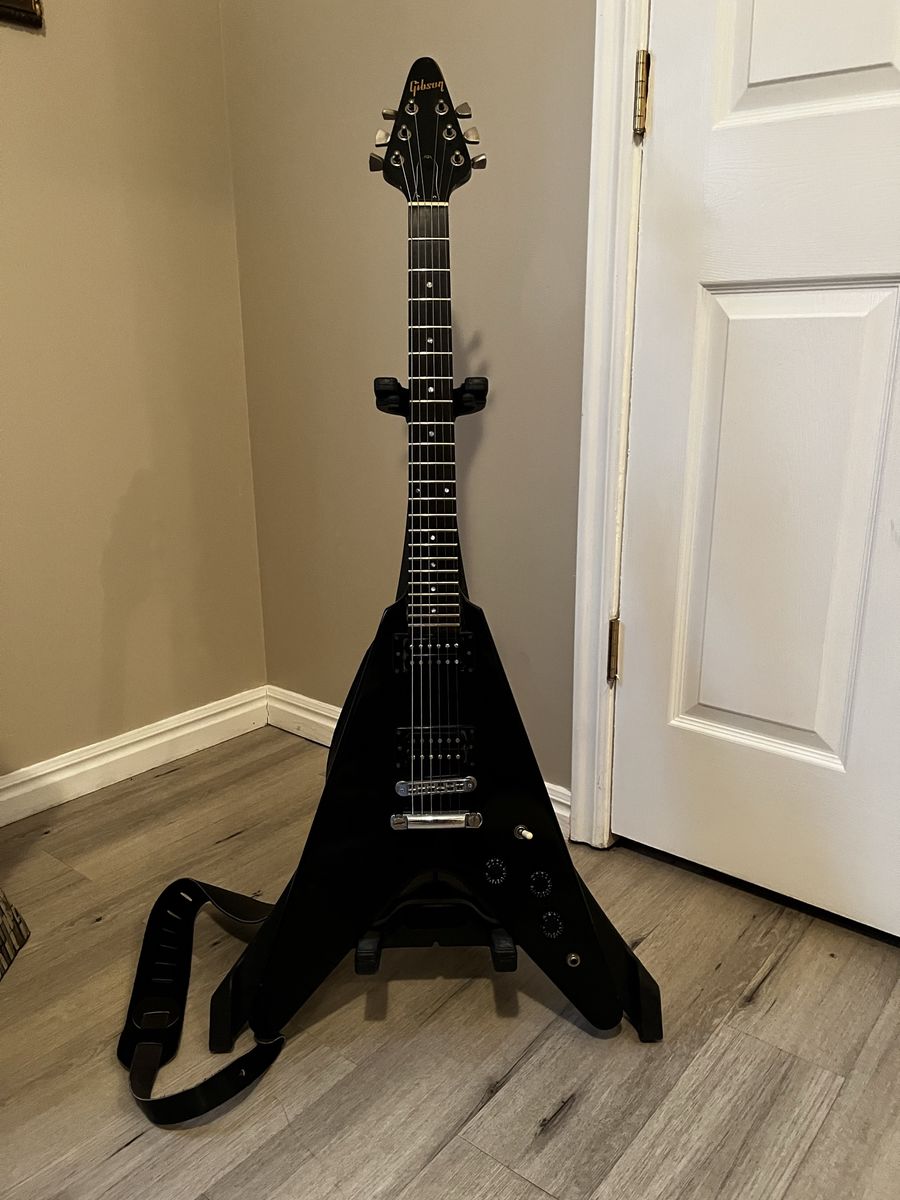 Gibson Flying V 80s guitar. No pick guard!  With OHSC