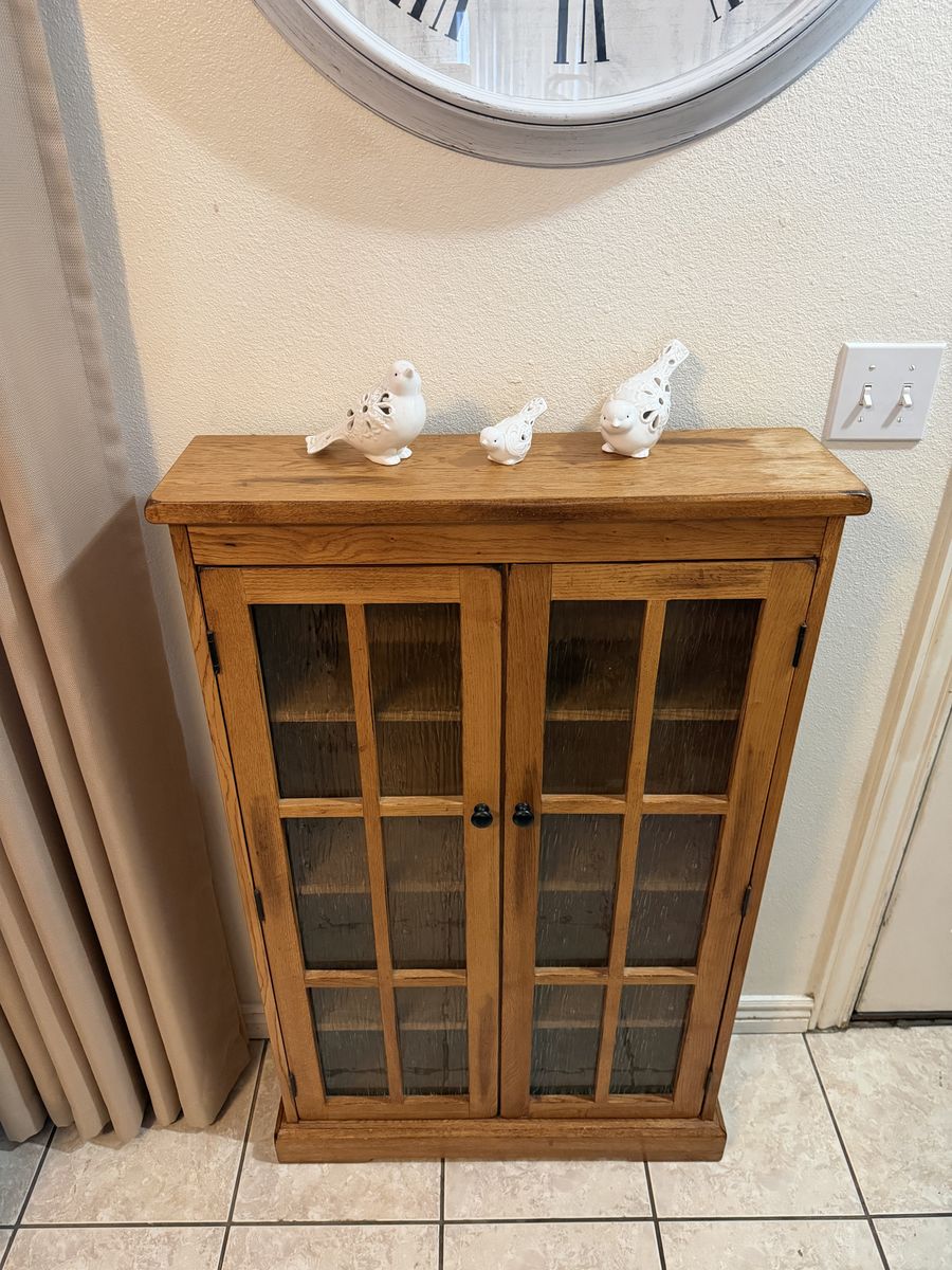 2-Doors Wood Bookcase with 3 Shelves