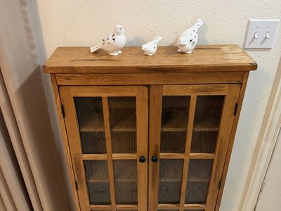 2-Doors Wood Bookcase with 3 Shelves