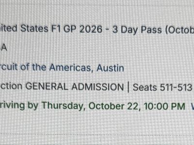 United States F1 GP 2026 - 3 Day Pass (October 23-25) at Circuit of the Americas Austin TX (3 People)