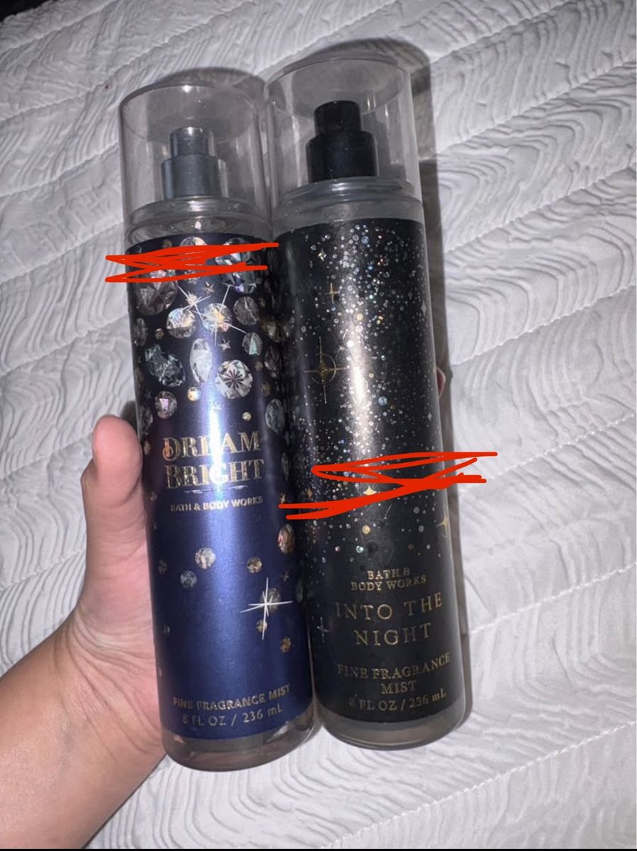 Bath & Body Works Fine Fragrance Mist Lot of 2 - Dream Bright & Into The Night 8 oz