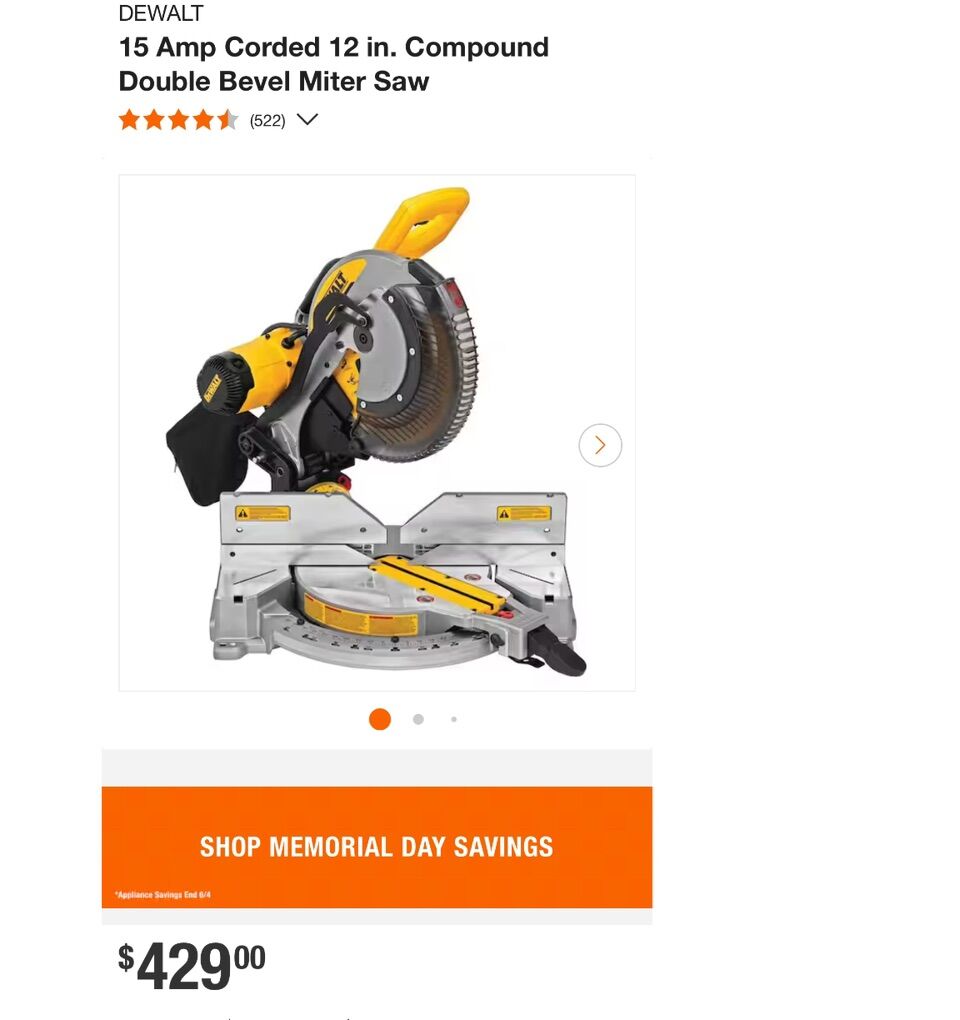 New Dewalt 12 Inch Dual Bevel Miter Saw