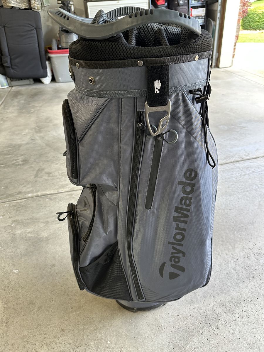 TaylorMade Cart Bag - Gray Golf Bag with 14-Way Top and Multiple Pockets - Excellent Condition