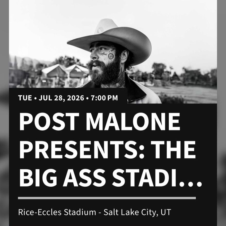 Post Malone Concert Tickets at Rice-Eccles Stadium - July 28, 2026 - Section E35, Row 37 (2 Tickets)