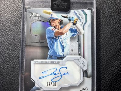 Jac Caglianone Topps Chrome Black Ivory Autograph Card RC 07/50
