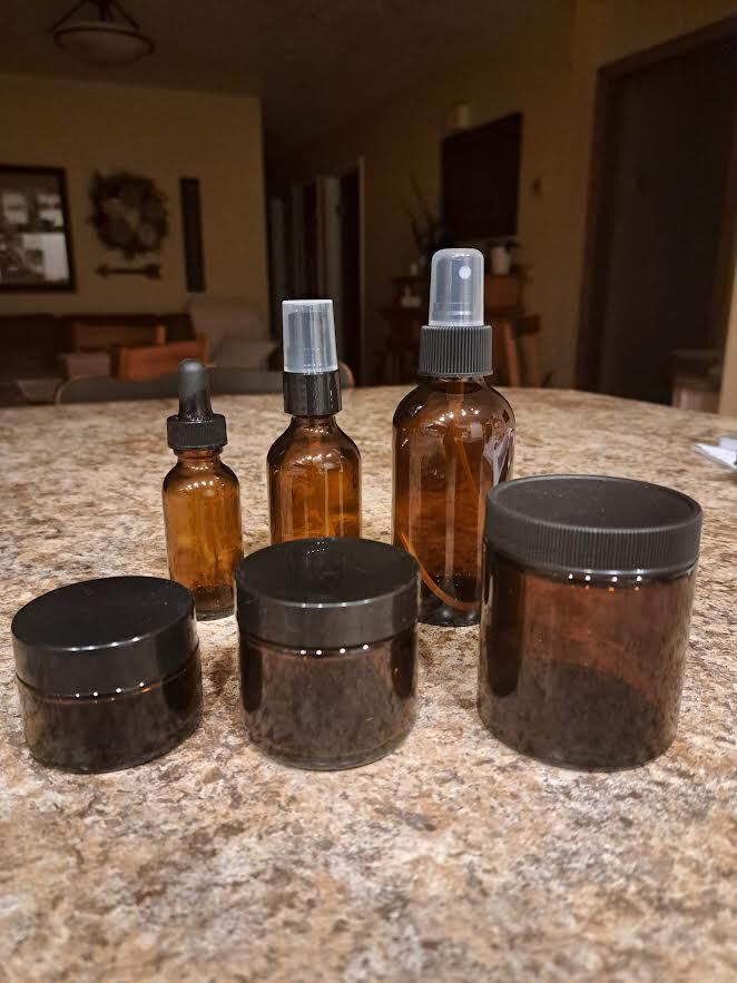 Amber Glassware For Skin Care Products Etc.