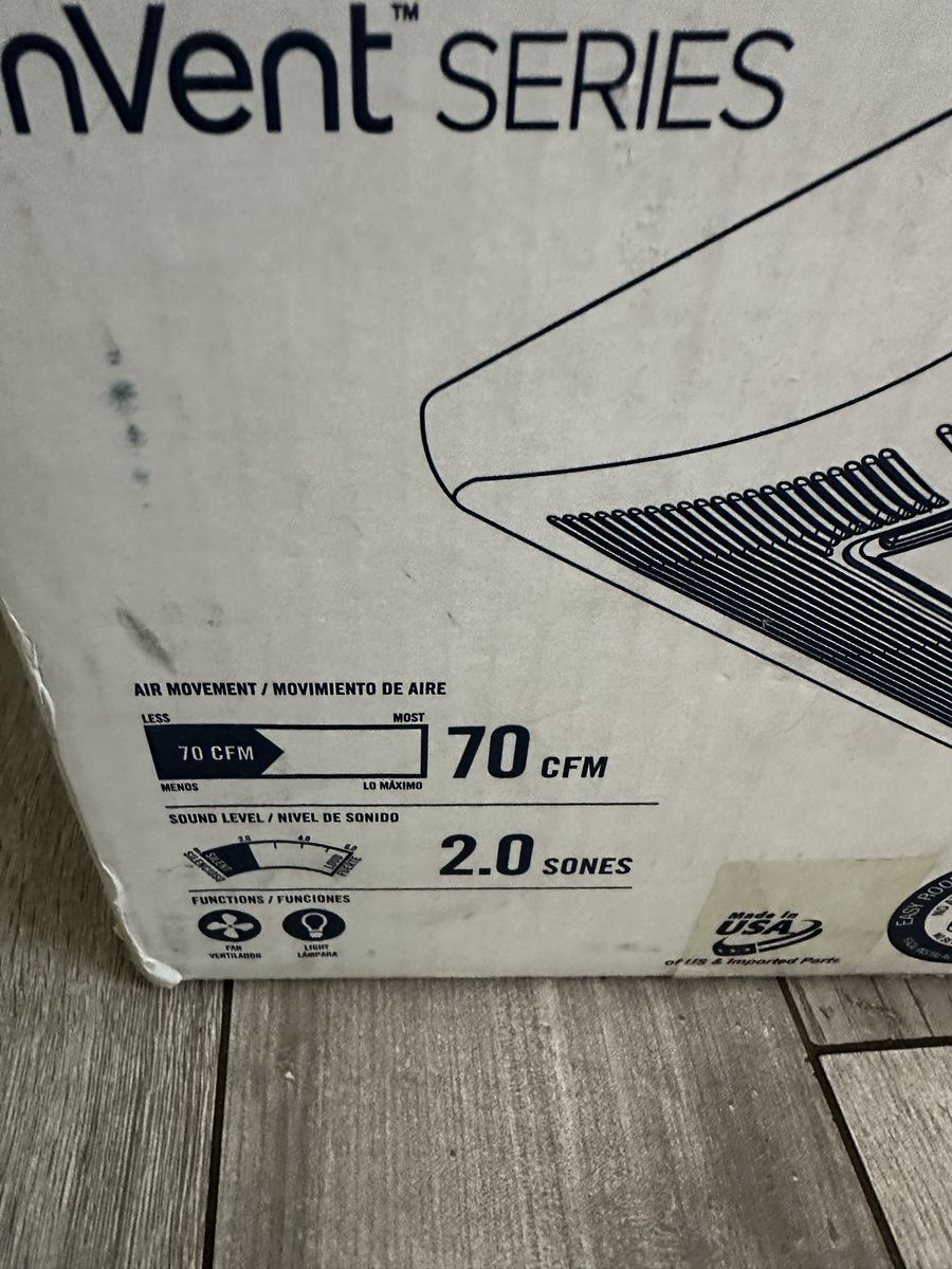 Broan A70L vent fan with light.