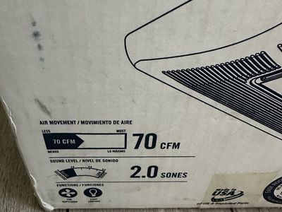 Broan A70L vent fan with light.