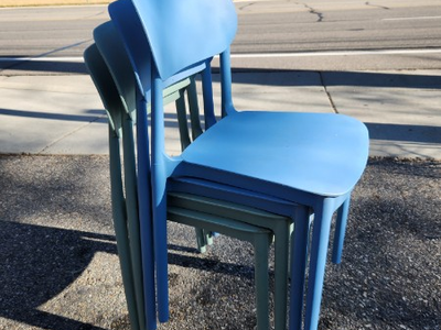 Liftad - Light Green & Blue Restaurant Side Chair with Foot Pads,