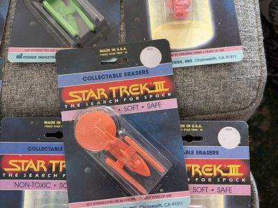 Vintage Star Trek III The Search for Spock Collectible Erasers - New in Package Diener Industries