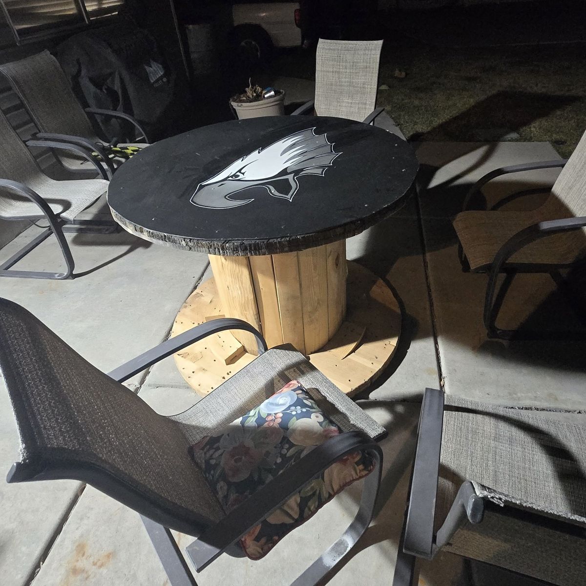 Eagles spool patio table