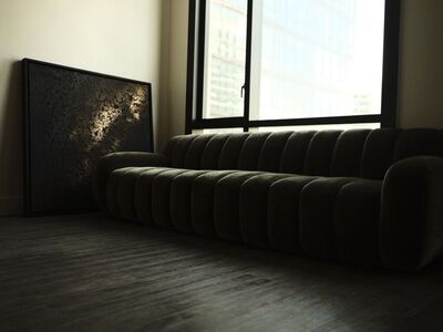 Four Hands Carina Sofa In Olive (Like New)