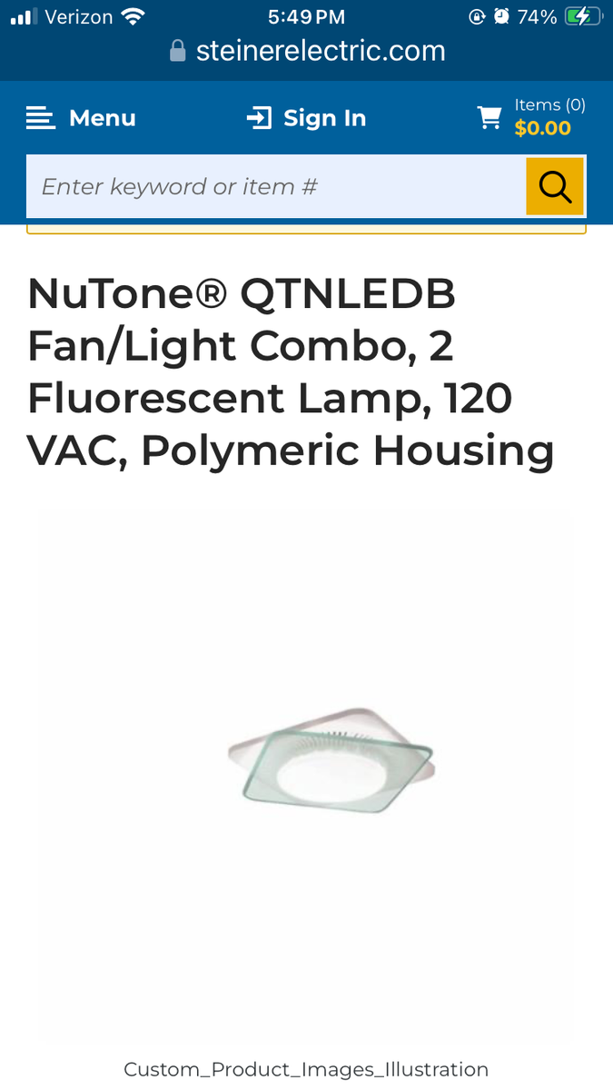 Nutone bathroom fan