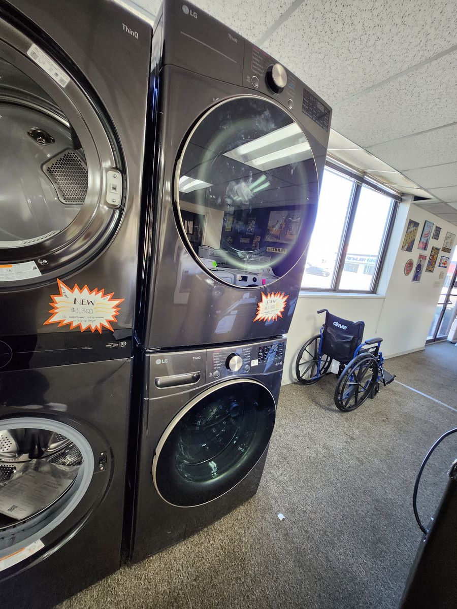 BRAND NEW! LG THINQ STACKABLE WASHER AND ELECTRIC DRYER!