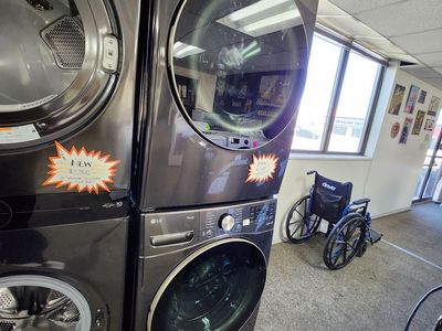 BRAND NEW! LG THINQ STACKABLE WASHER AND ELECTRIC DRYER!