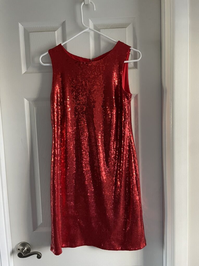 Womens Red Sequin Party Dress Size 6