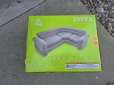 New Intex Gray Inflateable Sectional Sofa