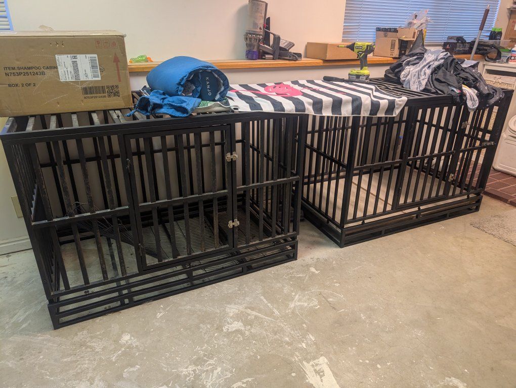 Two VERY large dog kennels