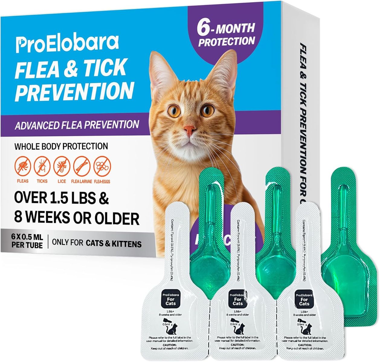 NEW Topical Flea and Tick for Cats & Kittens: Waterproof Topical Cat Flea and Tick