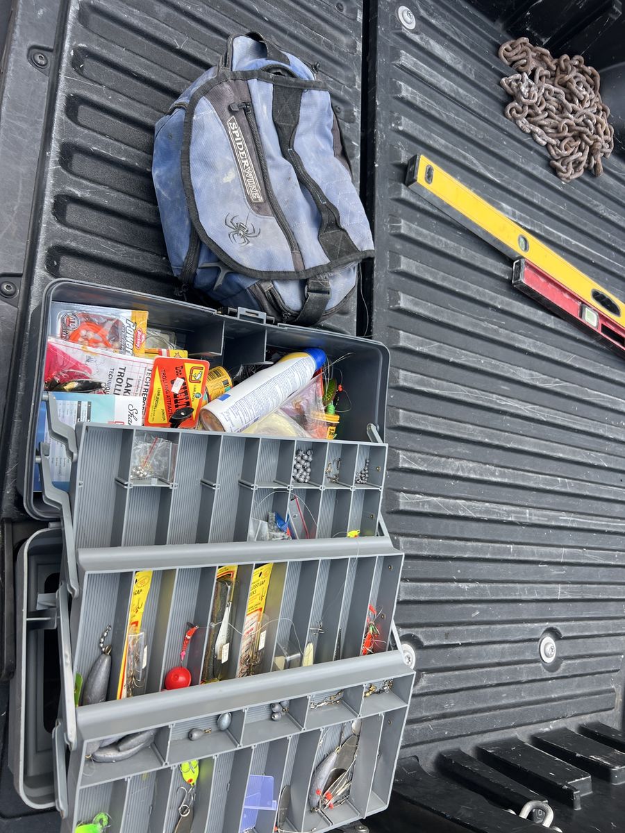 Fishing tackle box and lures