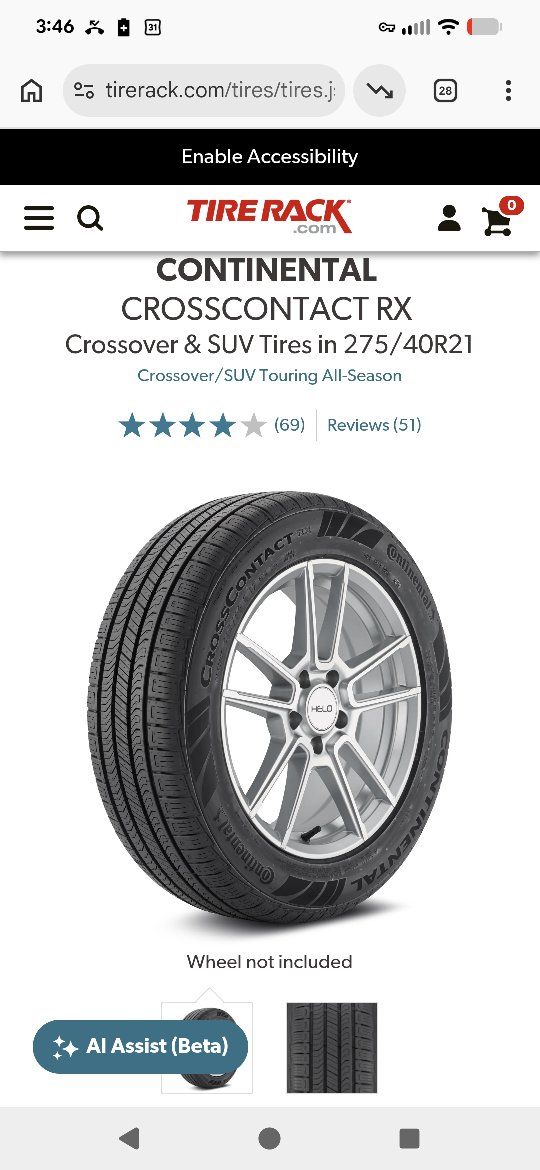 Continental Cross Contact RX 275/40/R21 107H