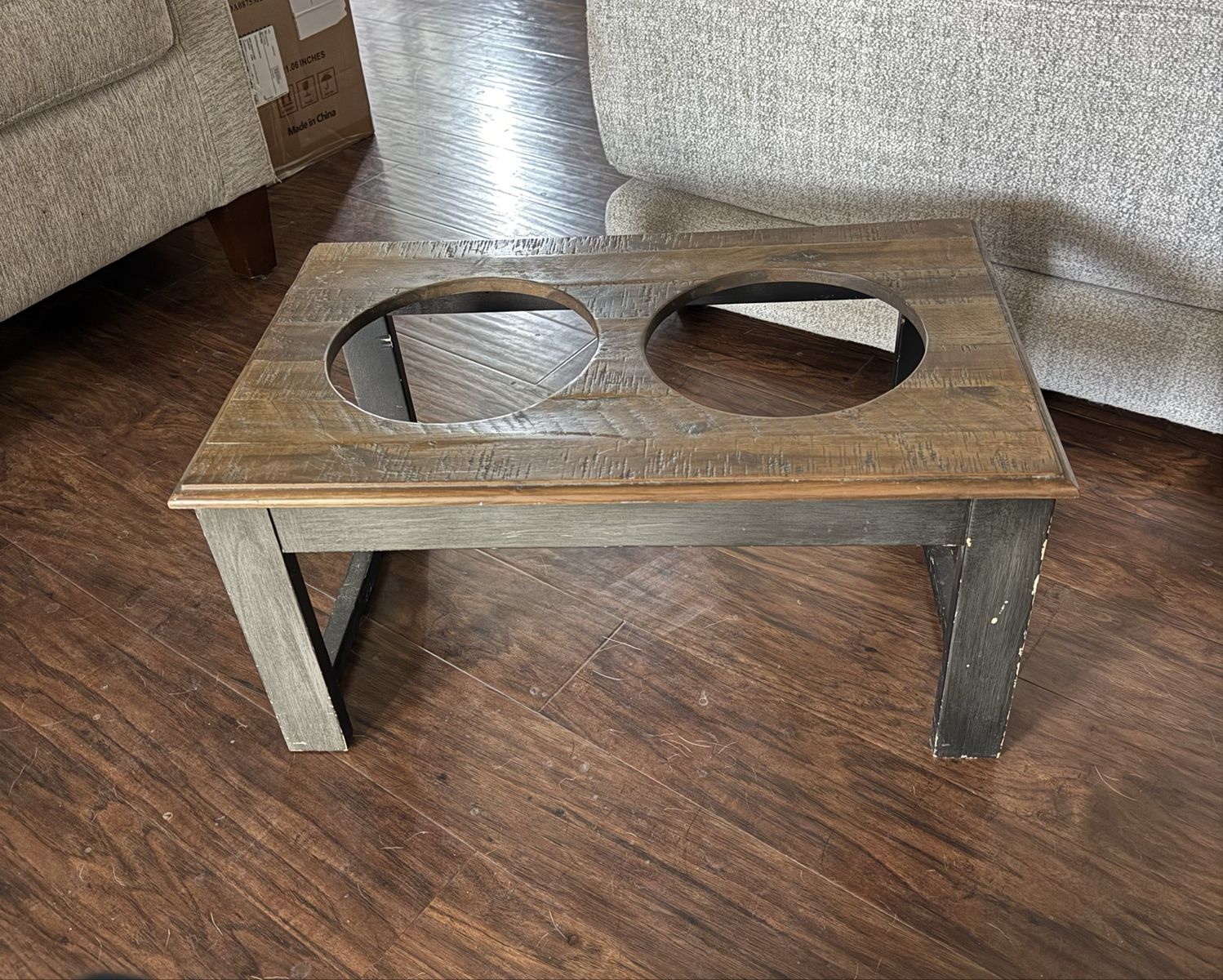 Elevated stand for dog bowls (bowls not included)
