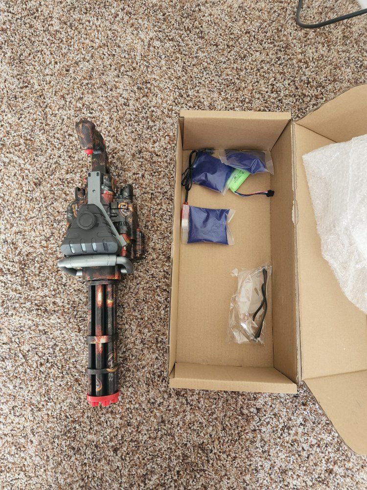 Unbranded Gel Ball Blaster Toy Gun Minigun Style with 30,000 Gel Balls & Eye Protection