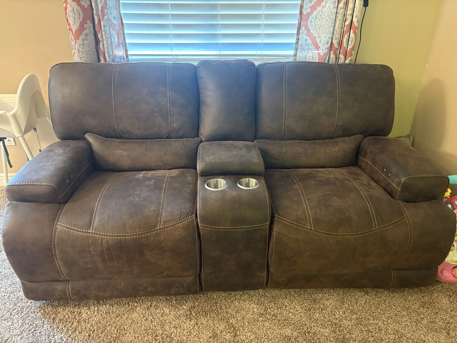 Brown Reclining Loveseat