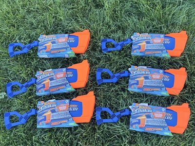 Nerf Super Soaker Rainstorm Water Blaster, Blue & Orange - 6 Pack