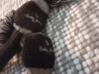 Bobby Jones original 3 and 5 wood, with covers.