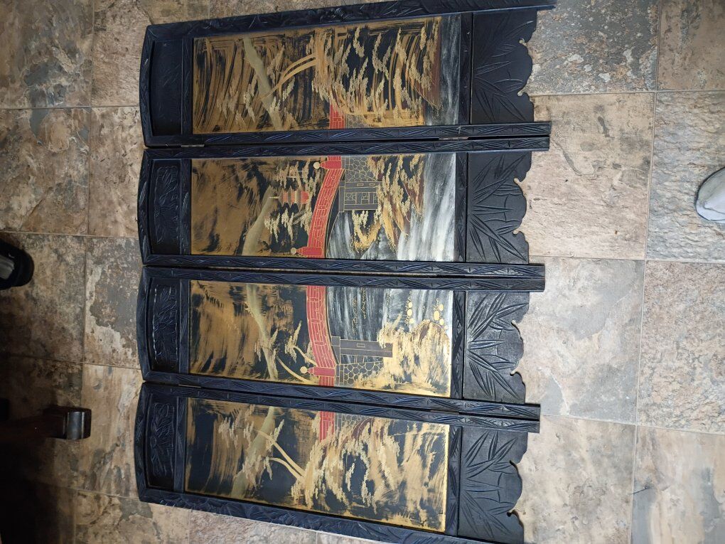 hand made Asian table screen