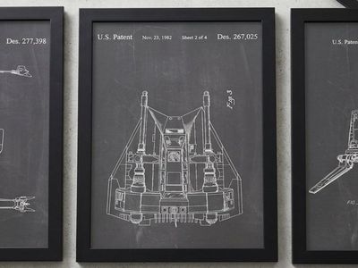 STAR WARS VINTAGE PATENT ART – 3-PIECE FRAMED GALLERY SET