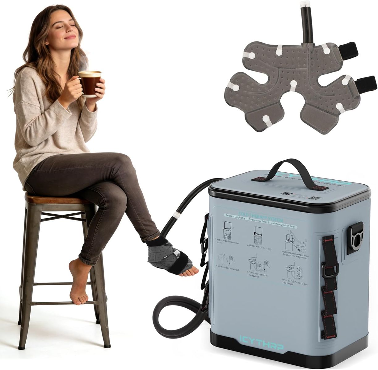 NEW Ice Machine for Ankle After Surgery, Cold Therapy Machine with Programmable Timer