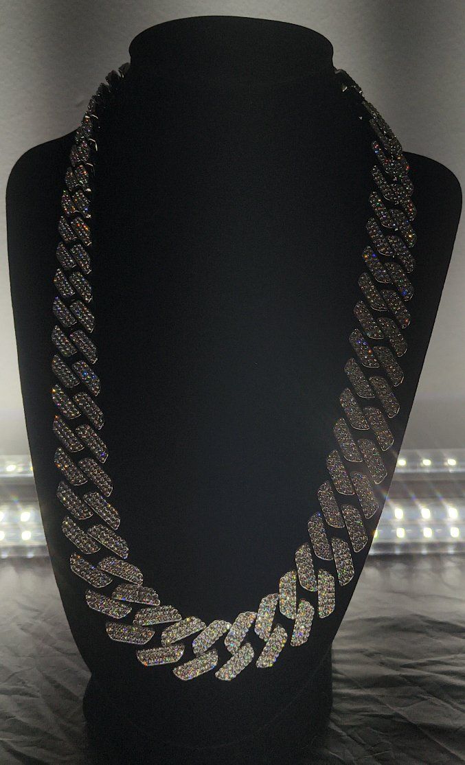 Heavy 20mm Moissanite Cuban Link Chain 24” - VVS1 Ice (Passes Diamond Tester 2 available)