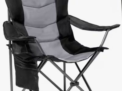 Tisetrail Padded Folding Camping Chair - Brown/blue (Pair for $60)