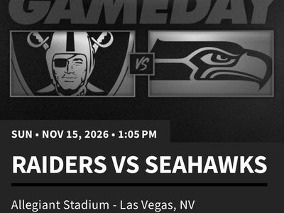 Raiders Tickets, Sec 202, Row 1.