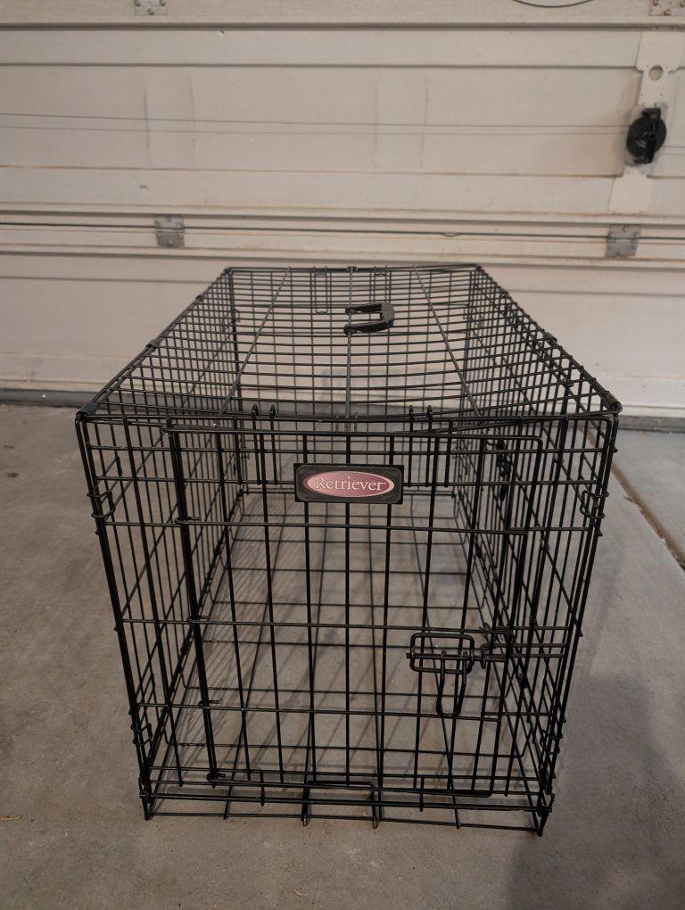 Retriever Folding Wire Metal Dog Crate with Carrying Handle