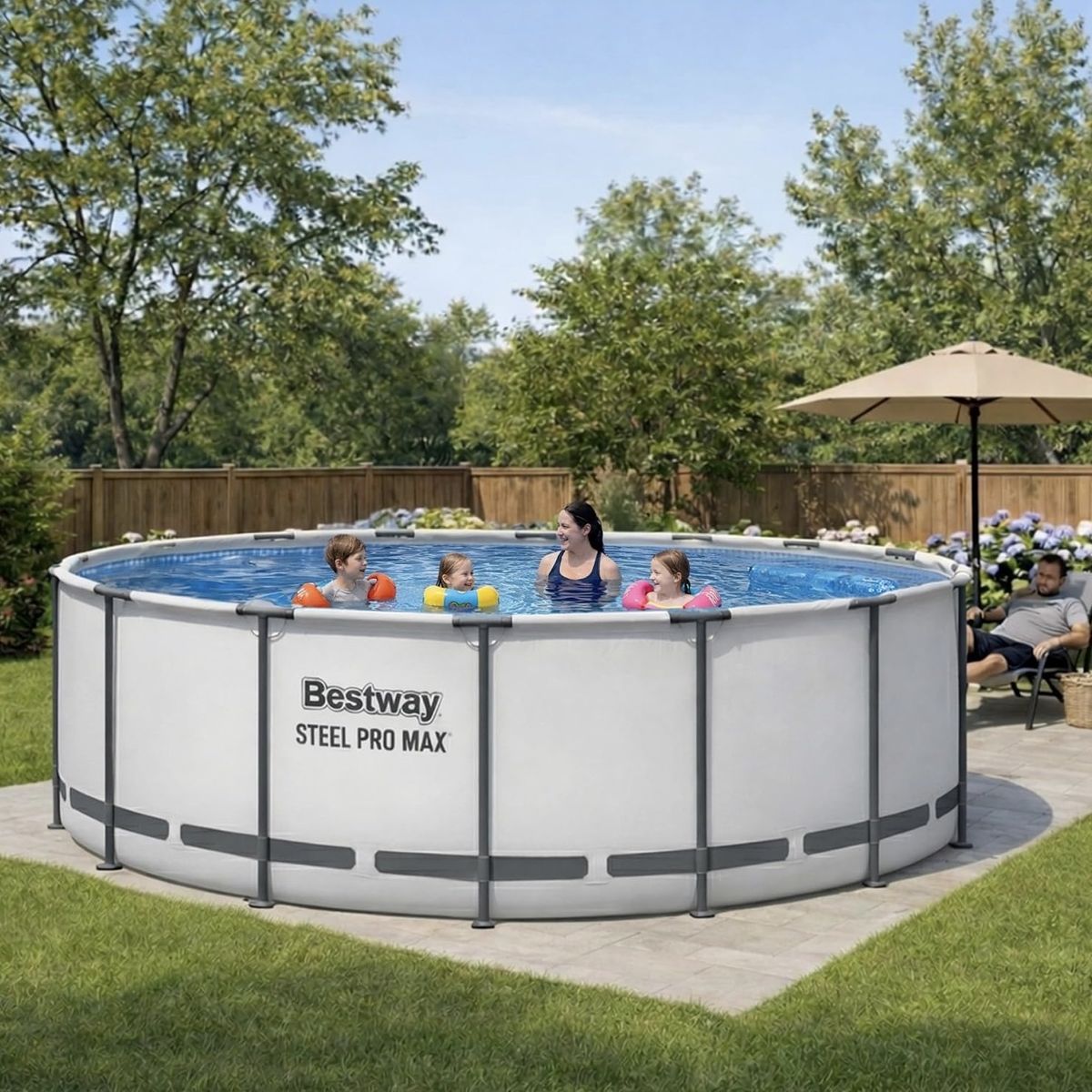 NEW IN BOX Bestway Steel Pro Max 15' x 48" Above Ground Pool Set with Pump and Ladder retails for $450! 