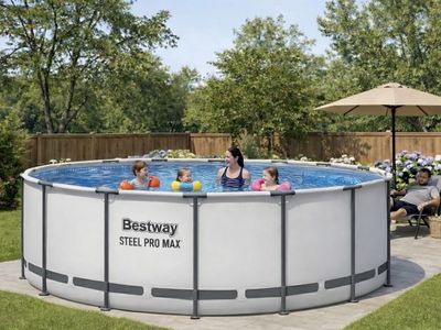 NEW IN BOX Bestway Steel Pro Max 15' x 48" Above Ground Pool Set with Pump and Ladder retails for $450!