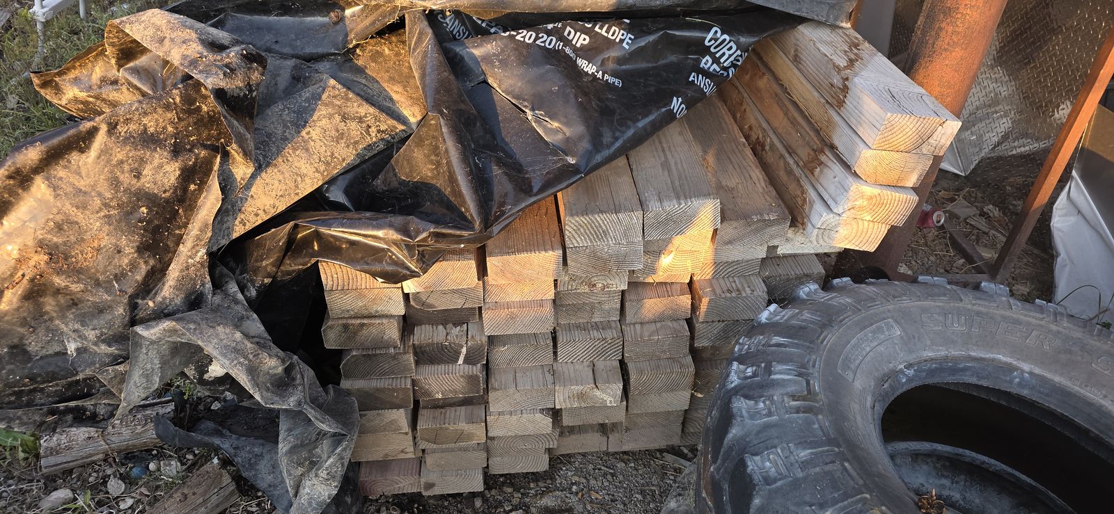 3x6x20 foot nominal lumber approximately 70 available been covered from weather