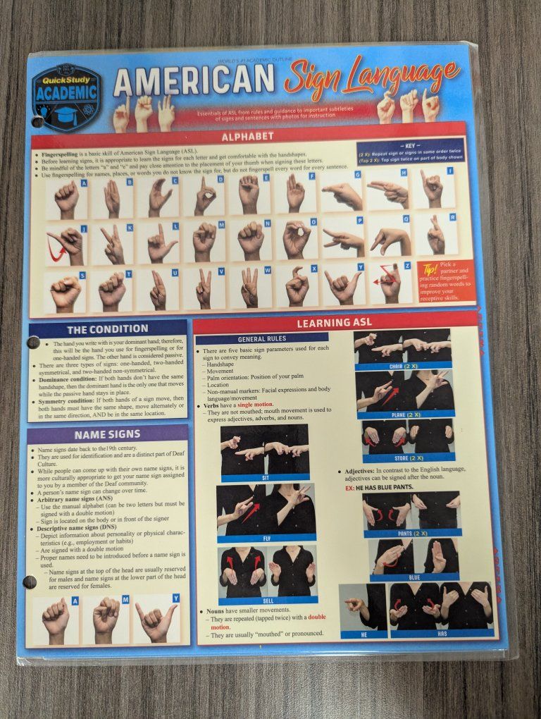 ASL quick study pamphlet
