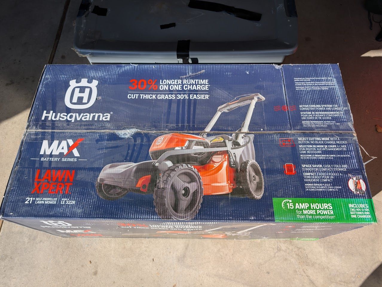NIB! Husqvarna Lawn Xpert Battery Walk Mower 40-Volt Self Propelled (2) 7.5 Ah Batt